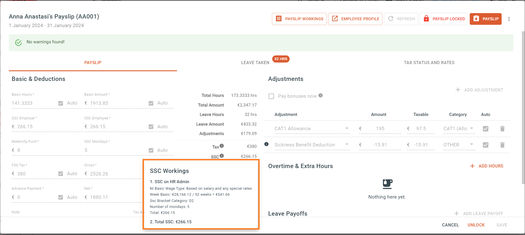 How is social security calculated talexio