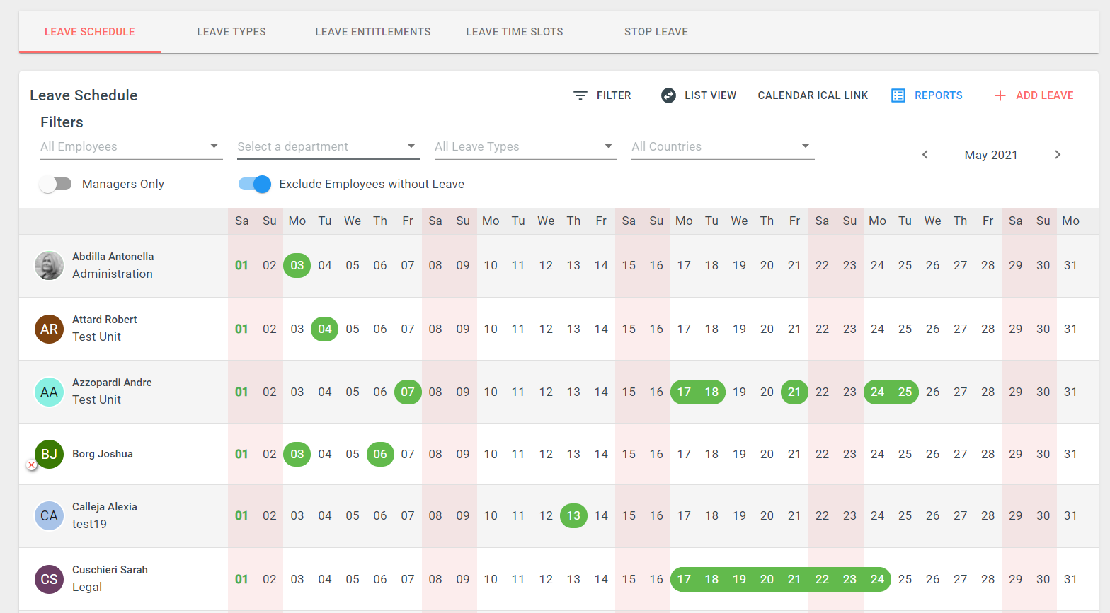 How To View The Leave Calendar Talexio