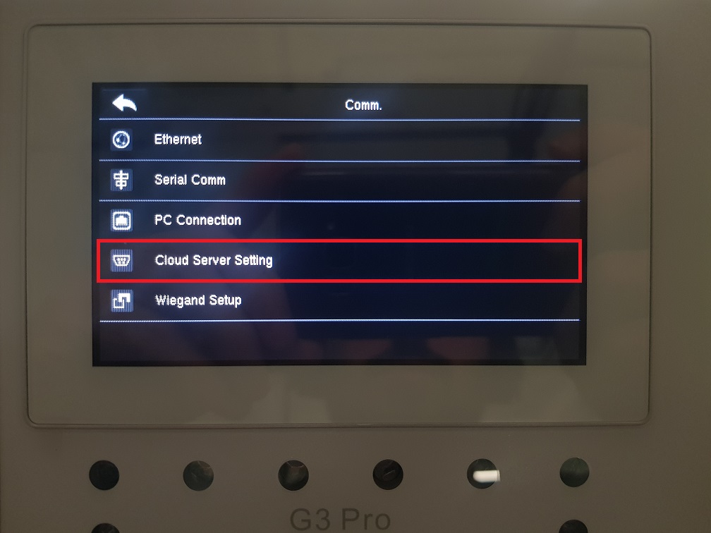 Cloud Server Setting option