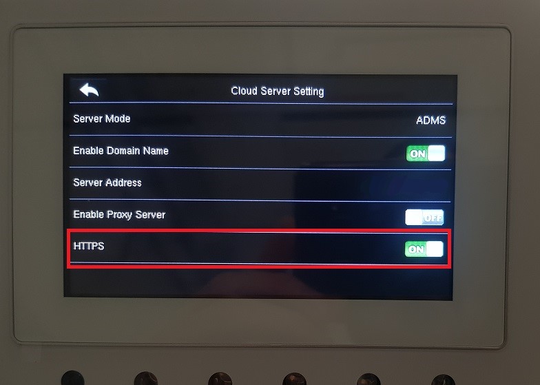 Enable HTTPS setting